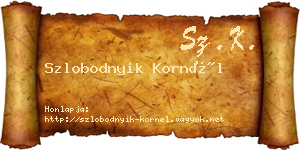 Szlobodnyik Kornél névjegykártya