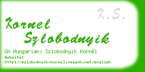 kornel szlobodnyik business card