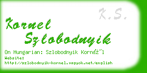 kornel szlobodnyik business card